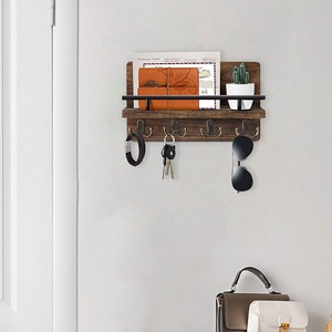 Organizzatore <span class=keywords><strong>da</strong></span> <span class=keywords><strong>Parete</strong></span> Moderno <span class=keywords><strong>in</strong></span> <span class=keywords><strong>Legno</strong></span> per Cucina con Mensola e Portachiavi - Product Image 2