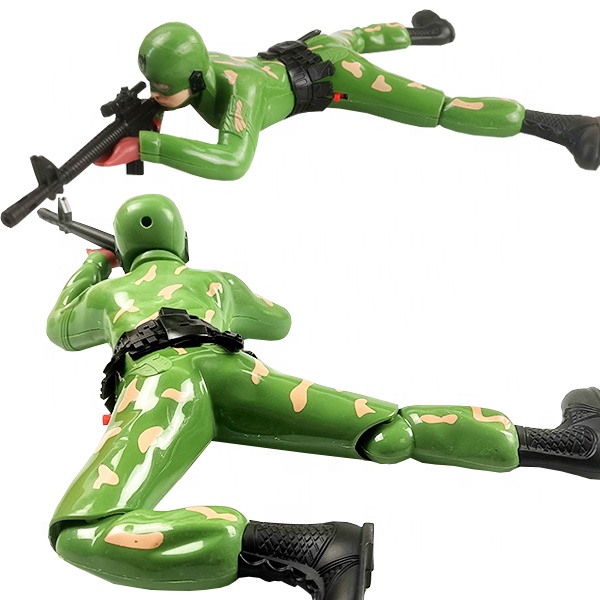 Креативный светодиодный светящийся солдат Ползания с пистолетом, игрушки для мальчиков, детские подарки на день рождения, популярные музыкальные электрические наборы Armyman