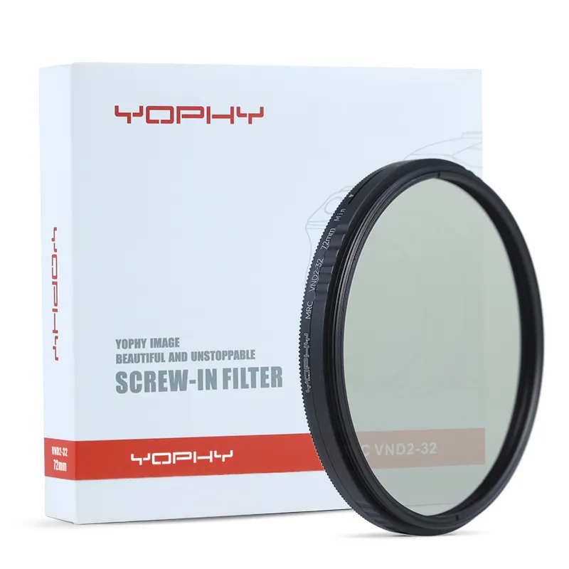YOPHY Camera MRC VND 2x-32x Filter 55mm AGC glass 75 Degrees Adjustable ND Camera Lens ND Filter Factory OEM