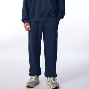 Autunno cotone uomo <span class=keywords><strong>2</strong></span> pezzi tuta sportiva abbigliamento sportivo vestito attivo in bianco mezza Zip con collo alto Set di felpe per uomo - Product Image 3