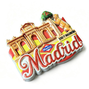 Imán de Resina Personalizado de <span class=keywords><strong>Madrid</strong></span>, España, con Diseño de Oso y Madroño y Puerta de Alcalá, Recuerdo Turístico de Alta Calidad - Product Image 5