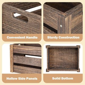 <span class=keywords><strong>Caisse</strong></span> <span class=keywords><strong>en</strong></span> bois rustique faite à la main avec poignées Grandes caisses <span class=keywords><strong>en</strong></span> bois durables pour boîte <span class=keywords><strong>en</strong></span> bois d'affichage - Product Image 3