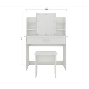 Vanity Dresser Table With Mirror And <b>Drawer</b> For <b>Makeup</b> Storage - Product Image 5