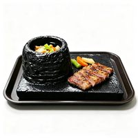 Ensemble de bols en pierre de lave volcanique personnalisés, vaisselle, assiettes, ustensiles de cuisine pour restaurant