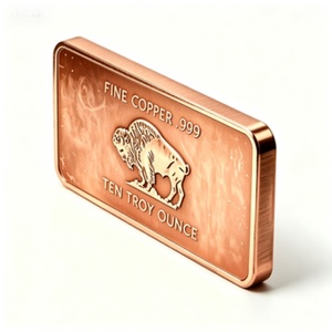 Disponible en Stock: Barra de Cobre Sólido de 10oz con Diseño de Búfalo, Impresión Personalizada para Regalo y Colección de Metales - Product Image 3