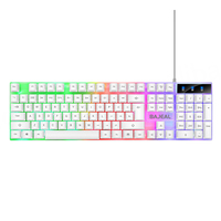 Teclado para Juegos Bajeal K35 de 104 Teclas, Membrana con Sensación Mecánica Óptica, Cableado, con Retroiluminación LED RGB para Uso en Casa y Oficina