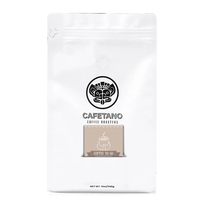 Ranura de regalo para tarjeta personalizada, bolsa de café Biodegradable de plástico con 8 lados de sellado, con ranura para tarjeta de válvula, bolsa de fondo plano