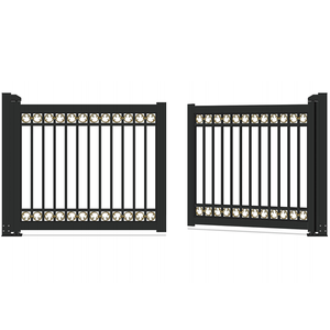 Puerta de jardín de cementerio de hierro forjado personalizada con motivos de cruz y ala de ángel para parques conmemorativos Puerta de jardín conmemorativo - Product Image 1