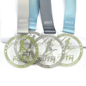 Sublimation Blank Glass Acrylic Crystal <strong>Medal</strong> Cheap Transparent <strong>Plastic</strong> Medallions Custom Logo Running Award Acrylic <strong>Medal</strong> - Product Image 1