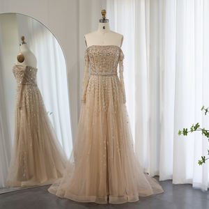 Jancember SZ489 Wunderschöne Fliederfarbene Formelle Abendkleider mit Gürtel für Damen für Abschlussball und Party - Product Image 4