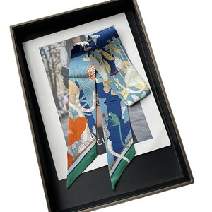 Sciarpa da Joker stampata con nastro di seta all'ingrosso da 86*5cm paradiso 100% con bordo gelso <span class=keywords><strong>Vintage</strong></span> stile estivo piccola sciarpa lunga stretta - Product Image 5