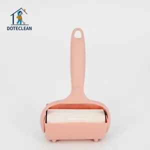 2023 OEM ODM tear Type detachable Sticky roller removes lint 10cm for pet hair with Standing Dust cover and short handle