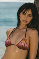 Bikini triangle à bretelles croisées avec bordure au crochet, coloris dégradé personnalisé, en Spandex/Polyester écologique, maillot de bain 2 pièces à nouer sur les côtés