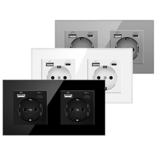 Electrical Items Home and Industries Electrical Products  of Double Wall Piug Socket with  USB and Type-c