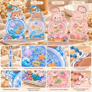 Porte-clés personnalisé en acrylique transparent avec animaux de dessin animé et breloques mobiles pour sacs et cadeaux promotionnels OEM ODM - Product Image 3