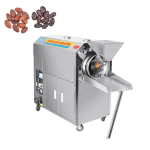 Factory price supply cooker electric and gas heating peanut cocoa bean shea nut corn roasting machine