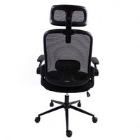 Salle d'attente réglable noir maille exécutive haut dossier patron chaise bureau avec roue