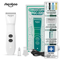 Tondeuse à poils pour animaux de compagnie rechargeable Shernbao PGC320, tondeuse pour chien, USB-C sans fil et avec cordon, lame en céramique pour la coupe des poils du visage et des pattes des chiens et des chats
