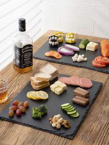 Plateau à fromage en <span class=keywords><strong>ardoise</strong></span> naturelle écologique moderne, plats et assiettes, plateau de service avec technique de gravure pour les fêtes - Product Image 4