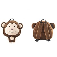 Sac à dos en peluche avec singe de dessin animé, jouet animal en peluche, sac à dos doux pour enfants, Mini sac d'école pour enfants de 1 à 5 ans