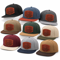 Casquette Snapback en Cuir Personnalisée à Visière Plate, Couronne Texturée, Style Vintage Streetwear, Chapeaux OEM ODM pour Marques de Créateurs à Marque Blanche