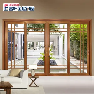 Fuson American Market Aluminium Schiebetür Günstige Schall dichte Slim Frame Smart Glas Innen glastüren für Haus