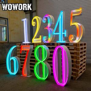 Mesa con Letra de Nombre de Bebé Personalizada WOWORK Fushun 2026, Decoración <span class=keywords><strong>para</strong></span> <span class=keywords><strong>Eventos</strong></span> con Luces LED, Alquiler <span class=keywords><strong>para</strong></span> Fiestas, con Cubierta de Acrílico y Vidrio - Product Image 6