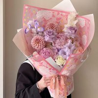 Papier d'emballage floral semi-transparent populaire et imperméable pour cadeaux, bordure fleurie, pour bouquets DIY, pour fleuristes