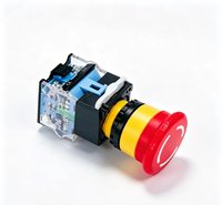 Bouton poussoir d'urgence STOP 22 mm LA38-11ZS-STOP Champignon 40 mm Réinitialisation par torsion Rouge Vert CE IP65 10A 1NO1NC 660V Bornes à vis