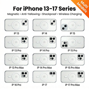 <span class=keywords><strong>Coque</strong></span> de téléphone magnétique transparente anti-jaunissement pour <span class=keywords><strong>iPhone</strong></span> 17 16 15 <span class=keywords><strong>Pro</strong></span> <span class=keywords><strong>Max</strong></span>, antichoc, compatible avec la charge sans fil, en TPU+PC - Product Image 1