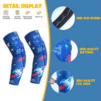 Protector de Codo y Rodilla para Jóvenes, Mangas de Compresión con Diseño Espacial, Equipo de Protección para Niños y Niñas, Fútbol, Baloncesto, Lucha Libre