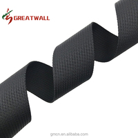 Stock plaine plat 20mm 25mm 32mm 38mm 50mm sangle en nylon noir pour sacs à bandoulière