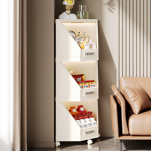 Estante de aperitivos de esquina de tres niveles de fácil instalación con soporte para especias Gabinete de almacenamiento multicapa para sala de estar y cocina - Product Image 5