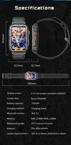 Reloj Inteligente KR88 de Fábrica, Resistente al Agua, Batería de Larga Duración de 270 MAH, Pantalla HD, Monitor de Salud para Hombres y Mujeres, Relojes Inteligentes - Product Image 4