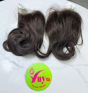Cabello Humano Natural Ondulado Marrón de 10 Pulgadas, Cierre 4x4, de un Solo Donante, Pre-Desplumado, con Encaje HD, Venta al Por Mayor - Product Image 1