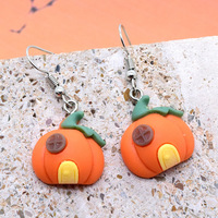 Pendientes de Resina con Diseño de Calabaza y Fantasma de la Serie Halloween, Pendientes de Gancho con Orejas de Gato de Dibujos Animados, Joyería de Personalidad, AliExpress {Pendientes para Mujer}