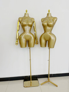 Maniquí de Moda para Parte Superior del Cuerpo, Estilo Brasileño BBL, Sin Cabeza, Ajustable, con Acabado Dorado, Torso Curvilíneo, Pechos Grandes, Trasero Grande - Product Image 2