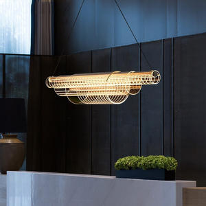 Lámpara colgante LED de lujo moderna para habitación, Villa, interior, decoración de cristal personalizada para el hogar, boda grande, acero Acrílico - Product Image 4