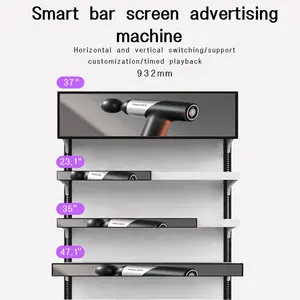 ชั้นวางจอแสดงผล LCD อุปกรณ์เล่นโฆษณาชั้นวางสีเต็มรูปแบบความยาวหน้าจอบาร์ชั้นวาง LCD