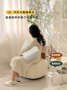Sofá Individual Moderno de Lujo Ligero Estilo Crema, Sillón Simple de Lana de Cordero con Diseño de Hipopótamo para Dormitorio, Sala de Estar, Sofá de Celebridad de Internet - Product Image 2