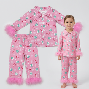 Ropa al por Mayor para Niños, Conjuntos de Pijamas para Niñas, Conjunto Familiar de Navidad para Mamá e Hija - Product Image 3