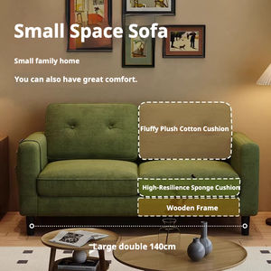 Canapé 2 places au design simple européen, petit appartement, salon, espace détente, réception, <span class=keywords><strong>location</strong></span> <span class=keywords><strong>de</strong></span> maison, magasin <span class=keywords><strong>de</strong></span> vêtements, chambre à coucher - Product Image 2