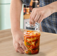 Poids de fermentation en verre avec poignée ergonomique pour bocaux Mason à large ouverture, poids en verre pour cornichons et chou sauvage