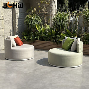 Divano da Giardino Moderno Rotondo in Tessuto Resistente ai Raggi UV con Cuscini Impermeabili e Confortevoli per Villa, Patio, Hotel e Giardino - Product Image 5