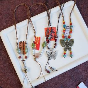 Chaîne longue en laine tissée à la main, style ethnique chinois, collection féminine, best-seller du Little Red Book, céramique de Jingdezhen - Product Image 3