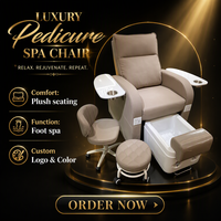 Fauteuil de pédicure professionnel à succès avec siège inclinable, système de jets sans tuyauterie à drainage automatique, en cuir PU, pour spa des pieds
