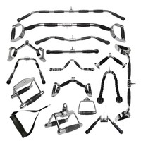 Accessoire de musculation en acier robuste pour lat pulldown avec poignées de traction haute/basse et poignée en caoutchouc