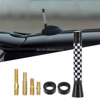 Antenne de voiture courte de 3 pouces en alliage d'aluminium, motif drapeau, antenne de toit pour MINI Cooper, remplacement universel à fixation par vis