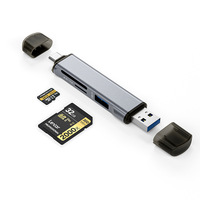 Lecteur de carte externe en alliage d'aluminium USB 3.0 Type-C pour iPhone 17, compatible TF/SD, double usage téléphone portable et ordinateur