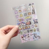 Feuille d'autocollants personnalisés en PVC transparent imperméable A4 A5 A6 avec découpe Kiss Cut et impression UV